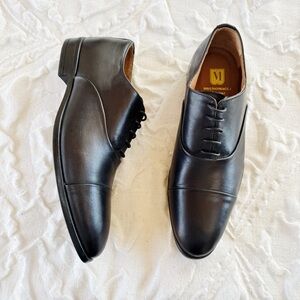 Bruno Magli Black Leather Ricci Oxford Shoes 10.5